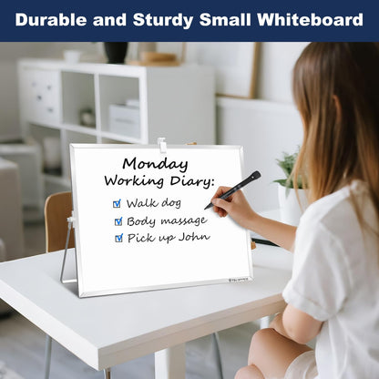 TSJ OFFICE Small White Board - 18 X 14 Inches Silver Framed Dry Erase Board