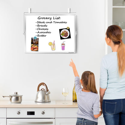 TSJ OFFICE Small White Board - 18 X 14 Inches Silver Framed Dry Erase Board