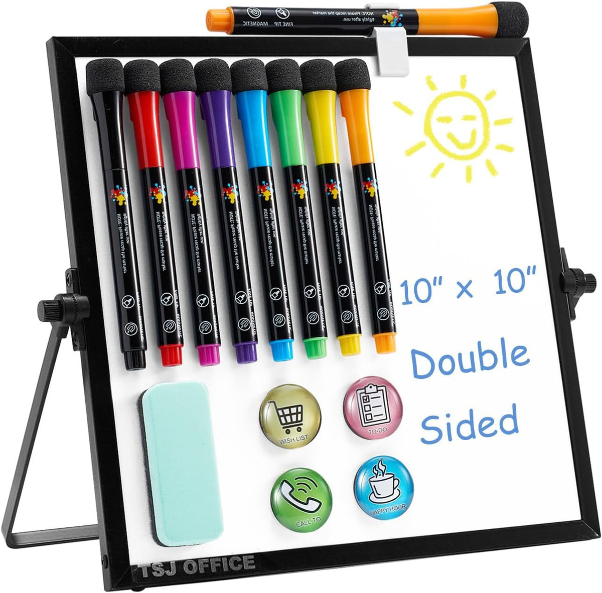 TSJ OFFICE Small White Board - 18 X 14 Inches Silver Framed Dry Erase Board