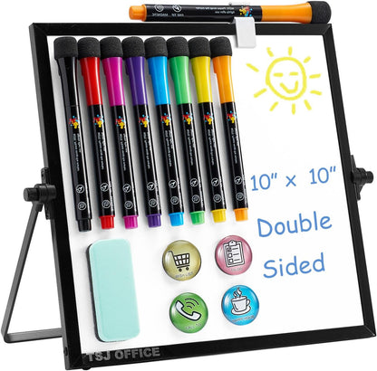 TSJ OFFICE Small White Board - 18 X 14 Inches Silver Framed Dry Erase Board