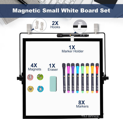 TSJ OFFICE Small White Board - 18 X 14 Inches Silver Framed Dry Erase Board