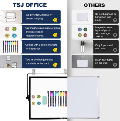 TSJ OFFICE Small White Board - 18 X 14 Inches Silver Framed Dry Erase Board
