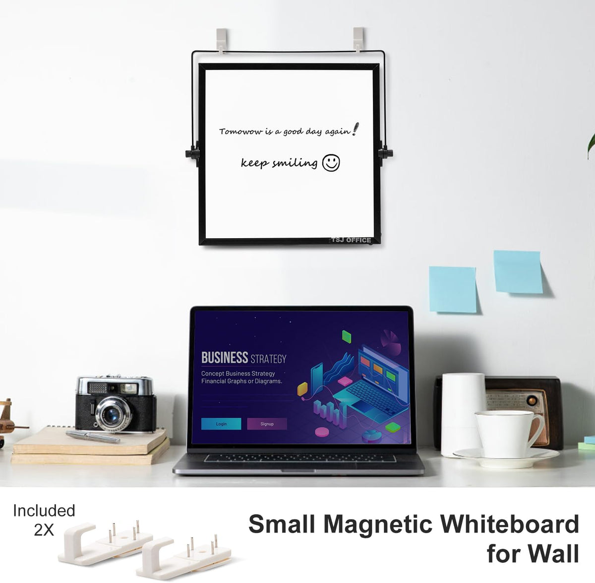 TSJ OFFICE Small White Board - 18 X 14 Inches Silver Framed Dry Erase Board