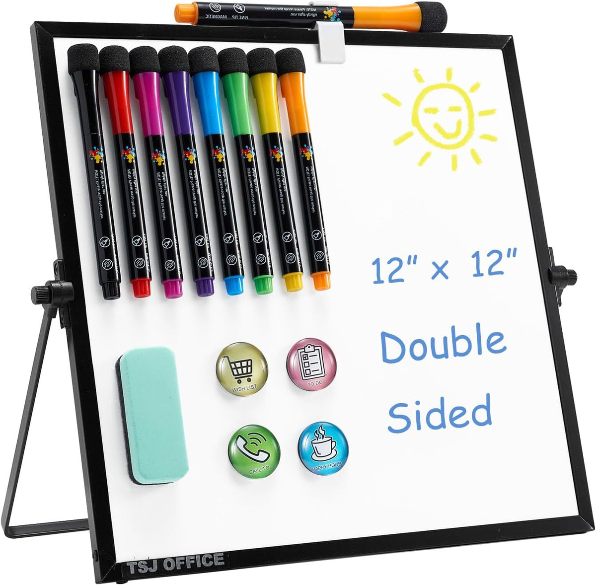 TSJ OFFICE Small White Board - 18 X 14 Inches Silver Framed Dry Erase Board