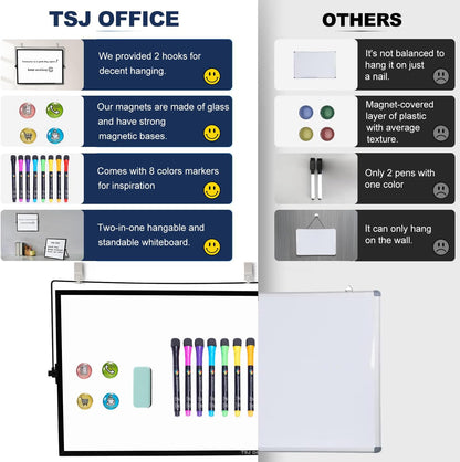 TSJ OFFICE Small White Board - 18 X 14 Inches Silver Framed Dry Erase Board