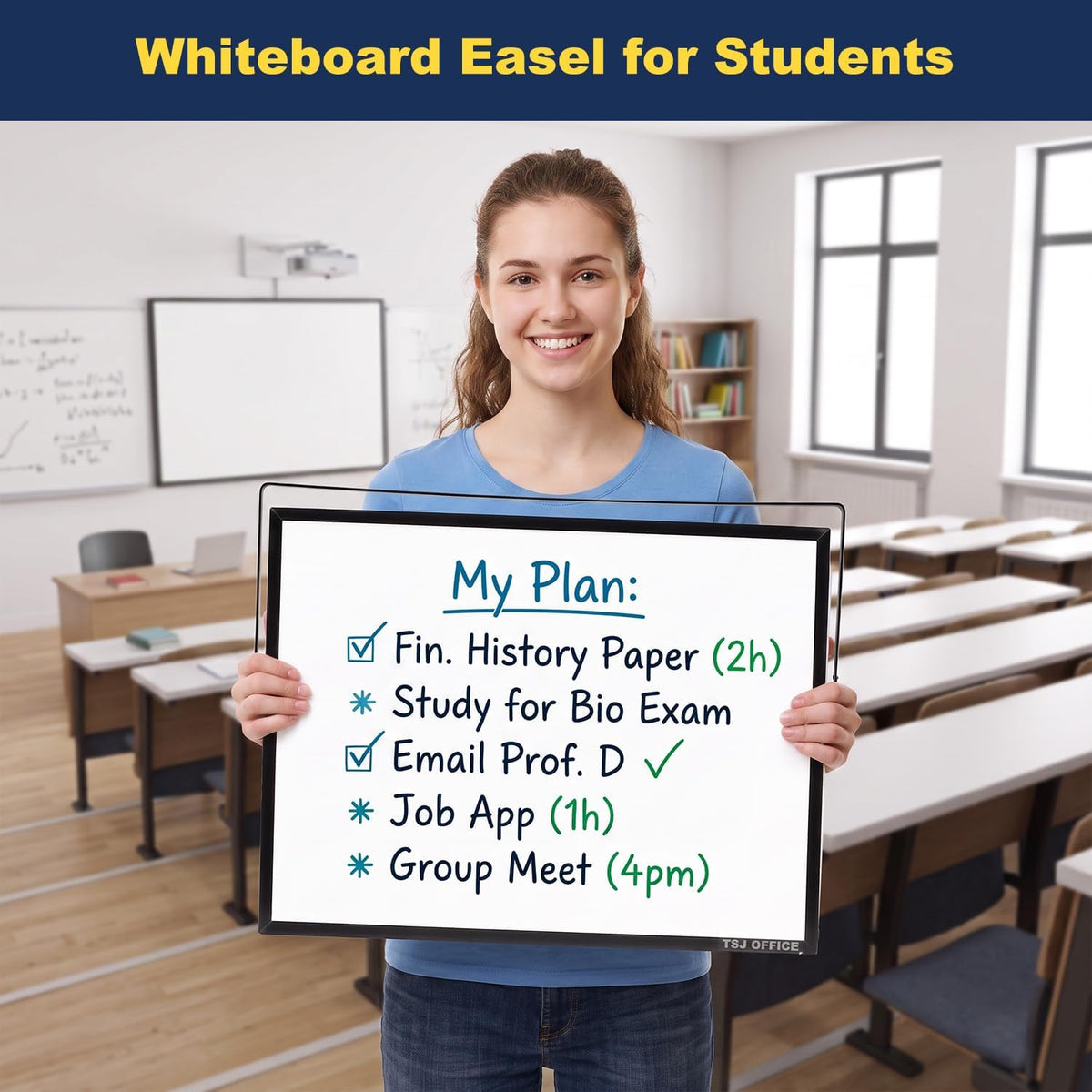 TSJ OFFICE Small White Board - 18 X 14 Inches Silver Framed Dry Erase Board