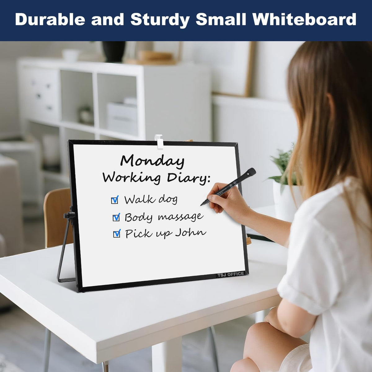 TSJ OFFICE Small White Board - 18 X 14 Inches Silver Framed Dry Erase Board