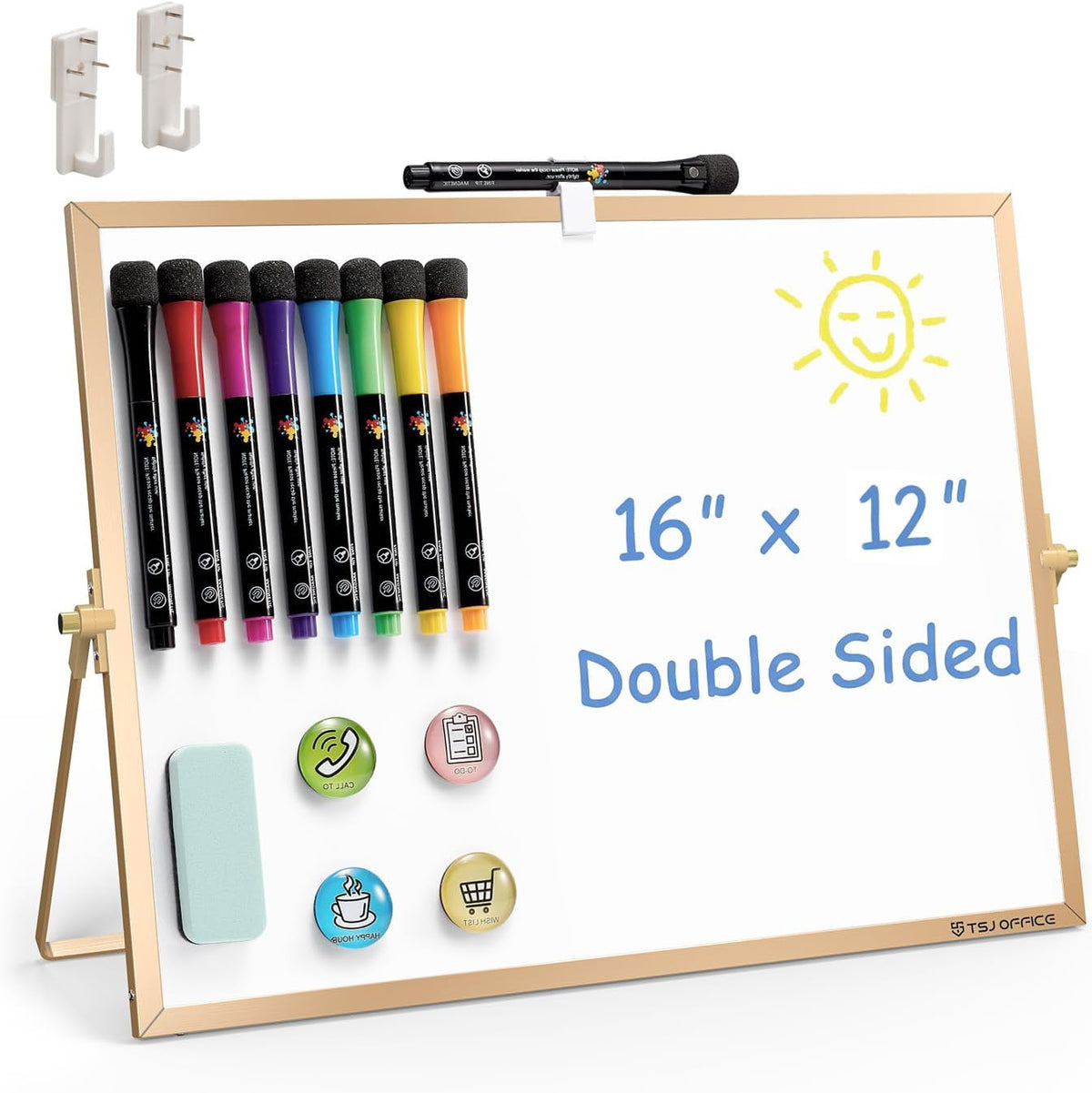 TSJ OFFICE Small White Board - 18 X 14 Inches Silver Framed Dry Erase Board