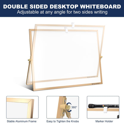 TSJ OFFICE Small White Board - 18 X 14 Inches Silver Framed Dry Erase Board