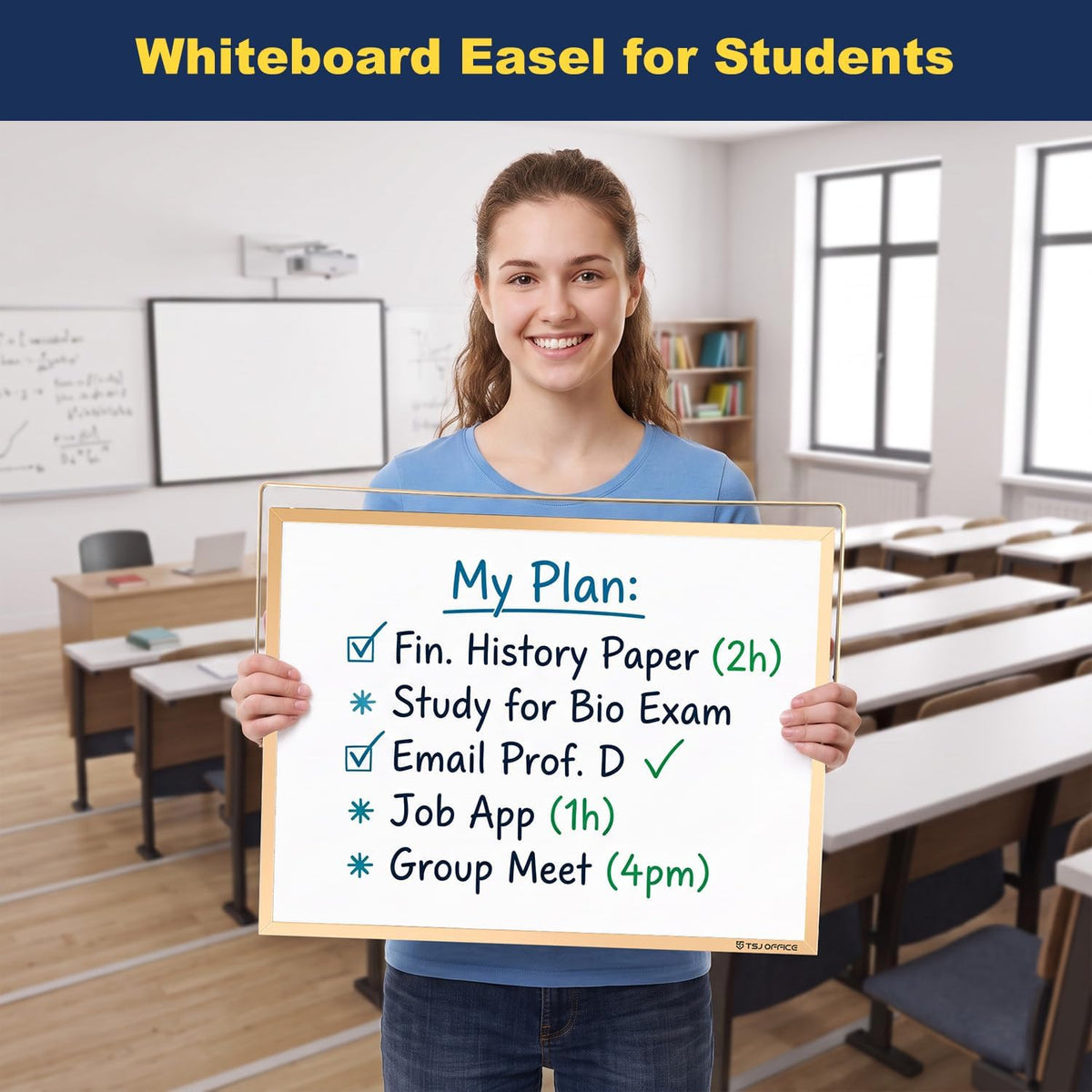TSJ OFFICE Small White Board - 18 X 14 Inches Silver Framed Dry Erase Board