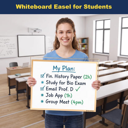 TSJ OFFICE Small White Board - 18 X 14 Inches Silver Framed Dry Erase Board