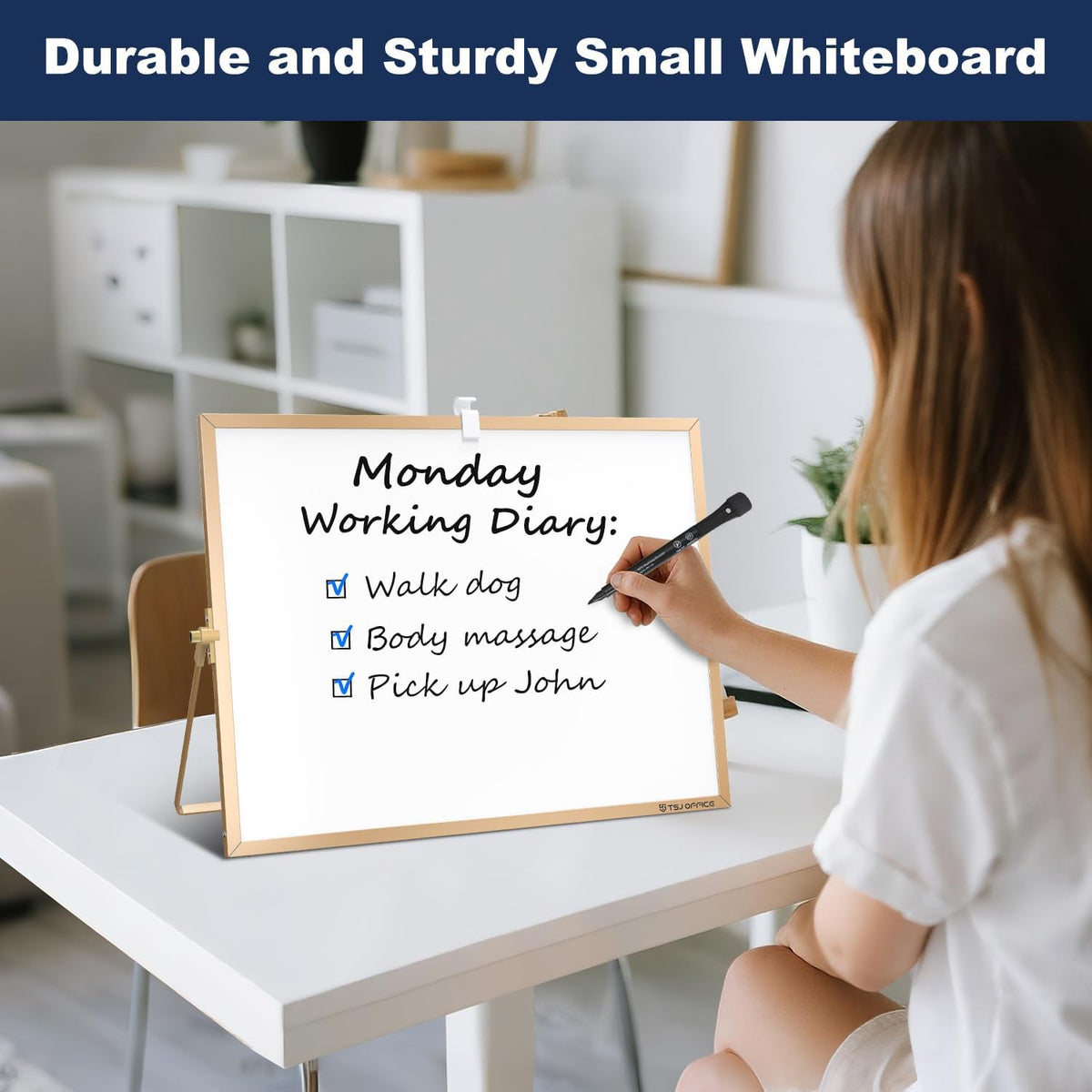 TSJ OFFICE Small White Board - 18 X 14 Inches Silver Framed Dry Erase Board