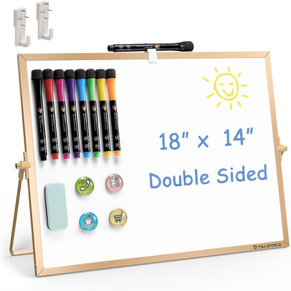 TSJ OFFICE Small White Board - 18 X 14 Inches Silver Framed Dry Erase Board