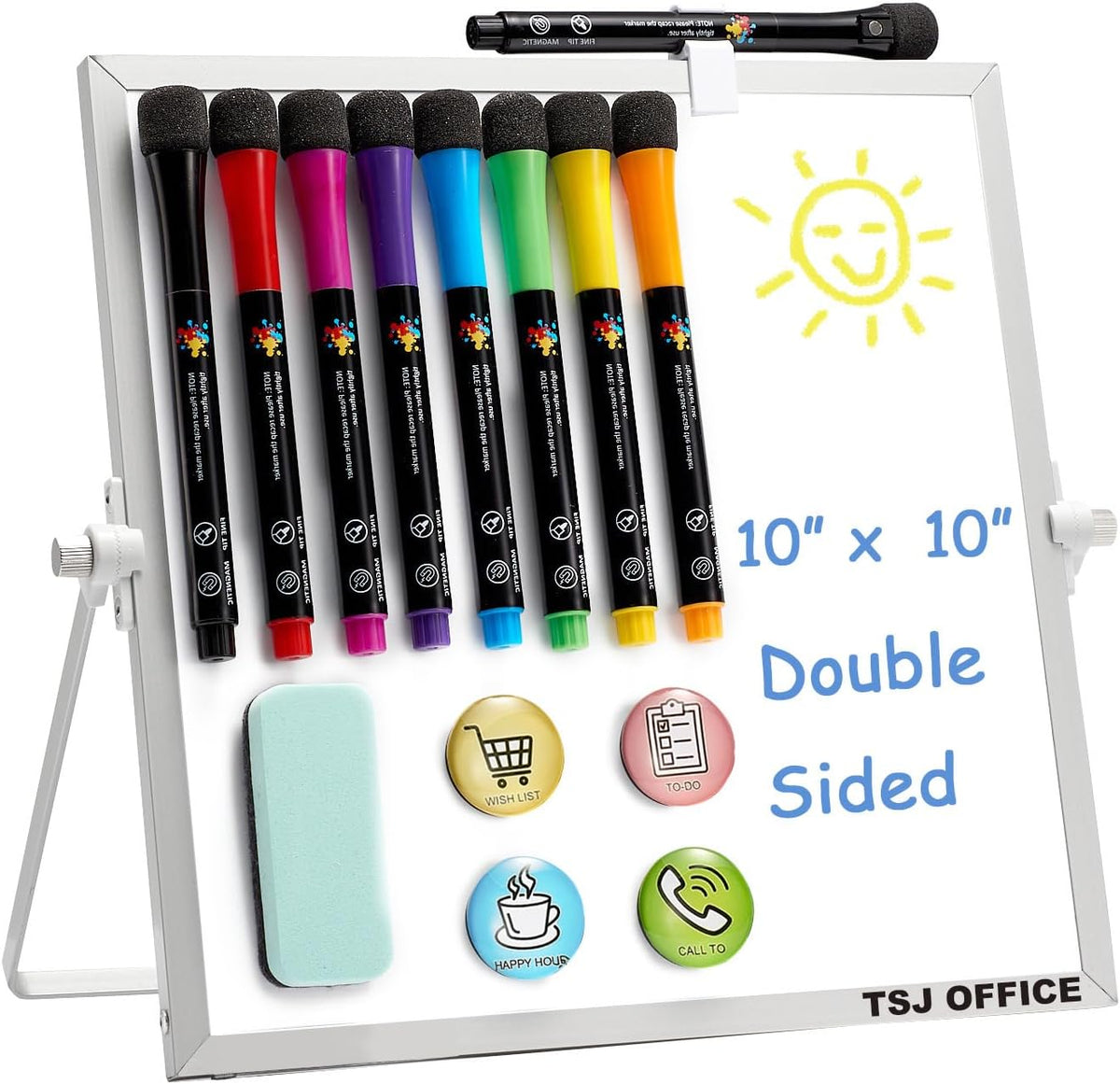 TSJ OFFICE Small White Board - 18 X 14 Inches Silver Framed Dry Erase Board