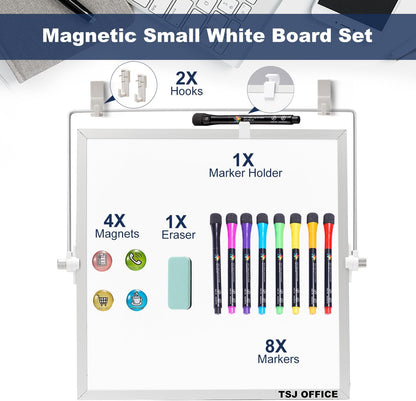 TSJ OFFICE Small White Board - 18 X 14 Inches Silver Framed Dry Erase Board