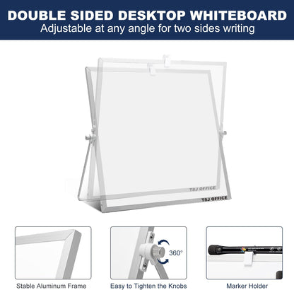TSJ OFFICE Small White Board - 18 X 14 Inches Silver Framed Dry Erase Board
