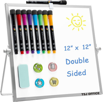 TSJ OFFICE Small White Board - 18 X 14 Inches Silver Framed Dry Erase Board