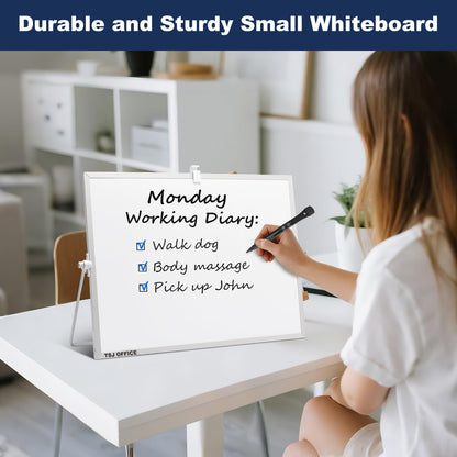 TSJ OFFICE Small White Board - 18 X 14 Inches Silver Framed Dry Erase Board