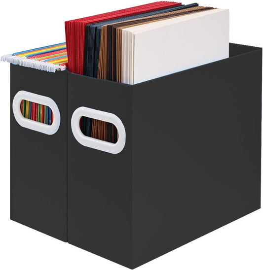 Hanging File Organizer, Cardboard File Folder Organizer for Letter Size, Desk Documents Storage Box, Portable File Folder Holder Boxes for Office, Home, School, Only Box.