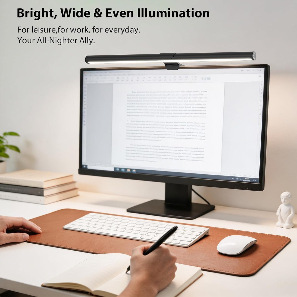 Monitor Light Bar, Eye-Care USB Reading Mnitor lamp, 11.8'' LED Computer Lights with Ultrawide Lighting, 3 Color Temperature Dimmable Desk Light for Home Office Gaming