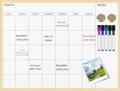 Calendar Whiteboard 17x13 Magnetic Dry Erase Board Wall Mount