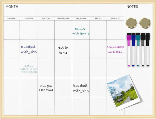 Calendar Whiteboard 17x13 Magnetic Dry Erase Board Wall Mount