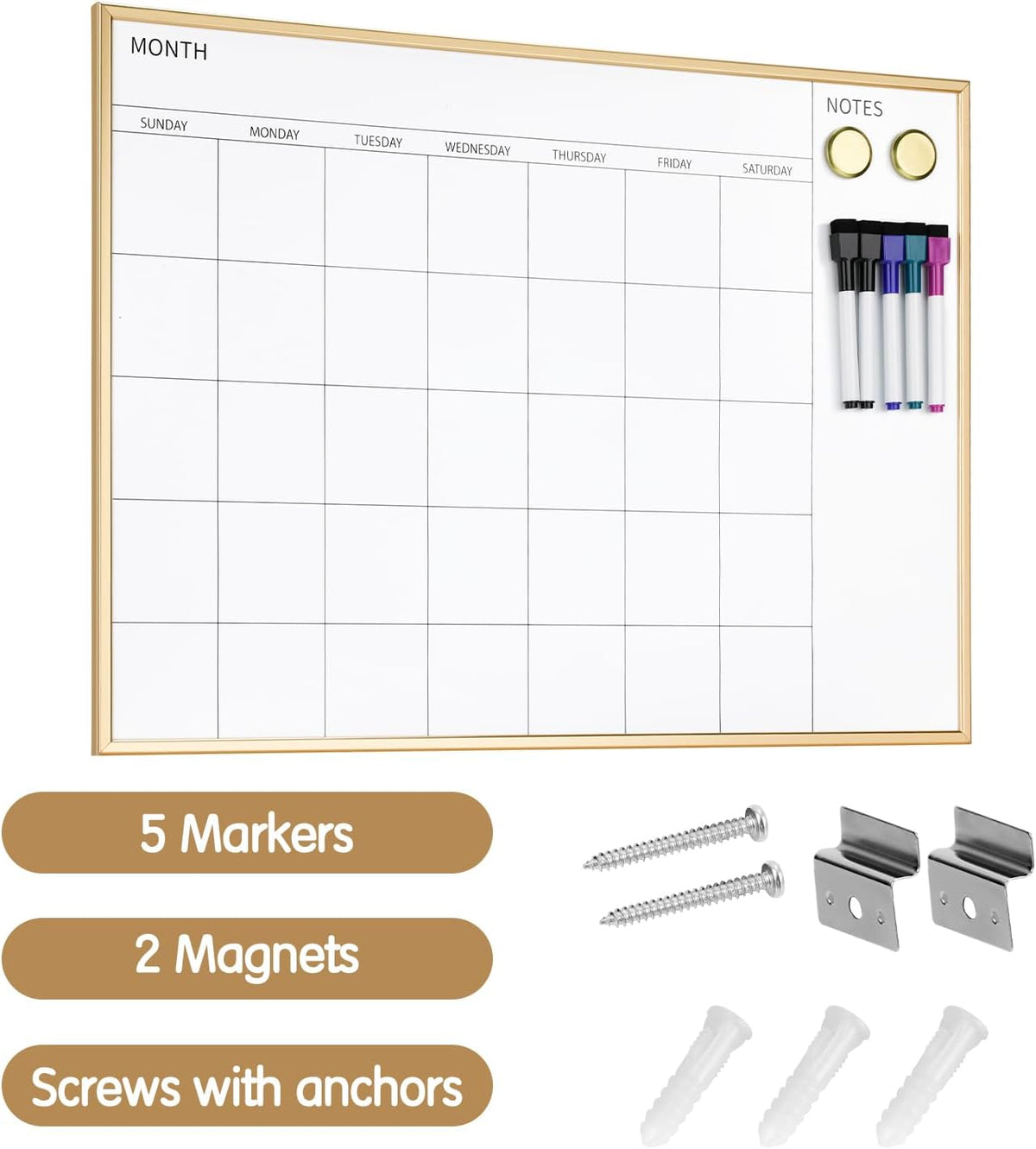 Calendar Whiteboard 17x13 Magnetic Dry Erase Board Wall Mount