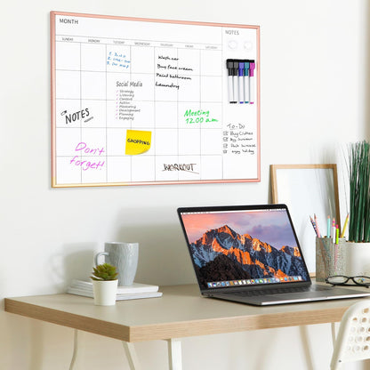 Calendar Whiteboard 17x13 Magnetic Dry Erase Board Wall Mount