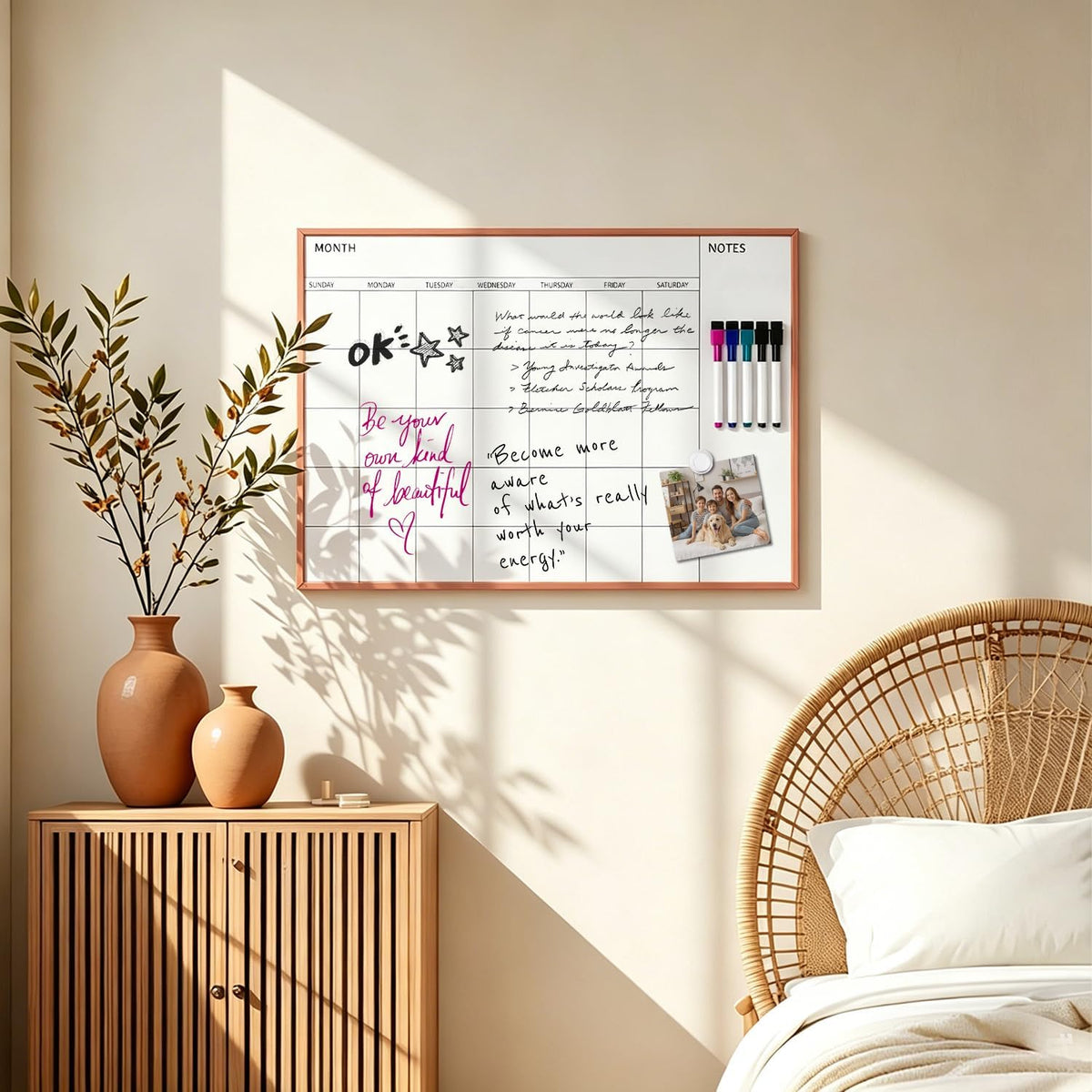 Calendar Whiteboard 17x13 Magnetic Dry Erase Board Wall Mount