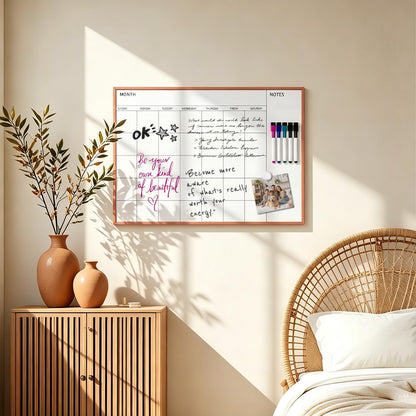 Calendar Whiteboard 17x13 Magnetic Dry Erase Board Wall Mount