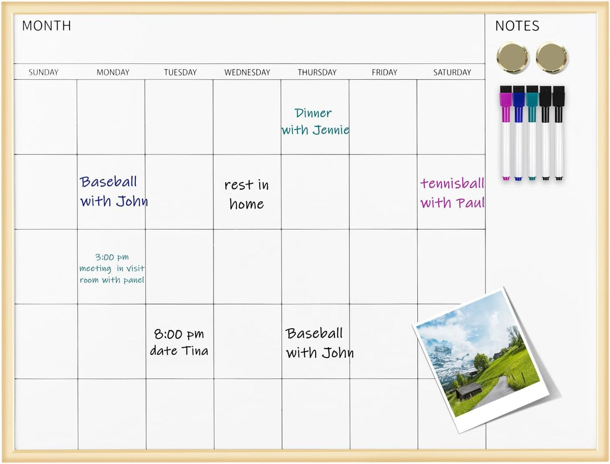 Calendar Whiteboard 17x13 Magnetic Dry Erase Board Wall Mount