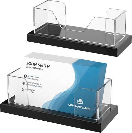 Acrylic Business Card Holder for Desk 2 Pack