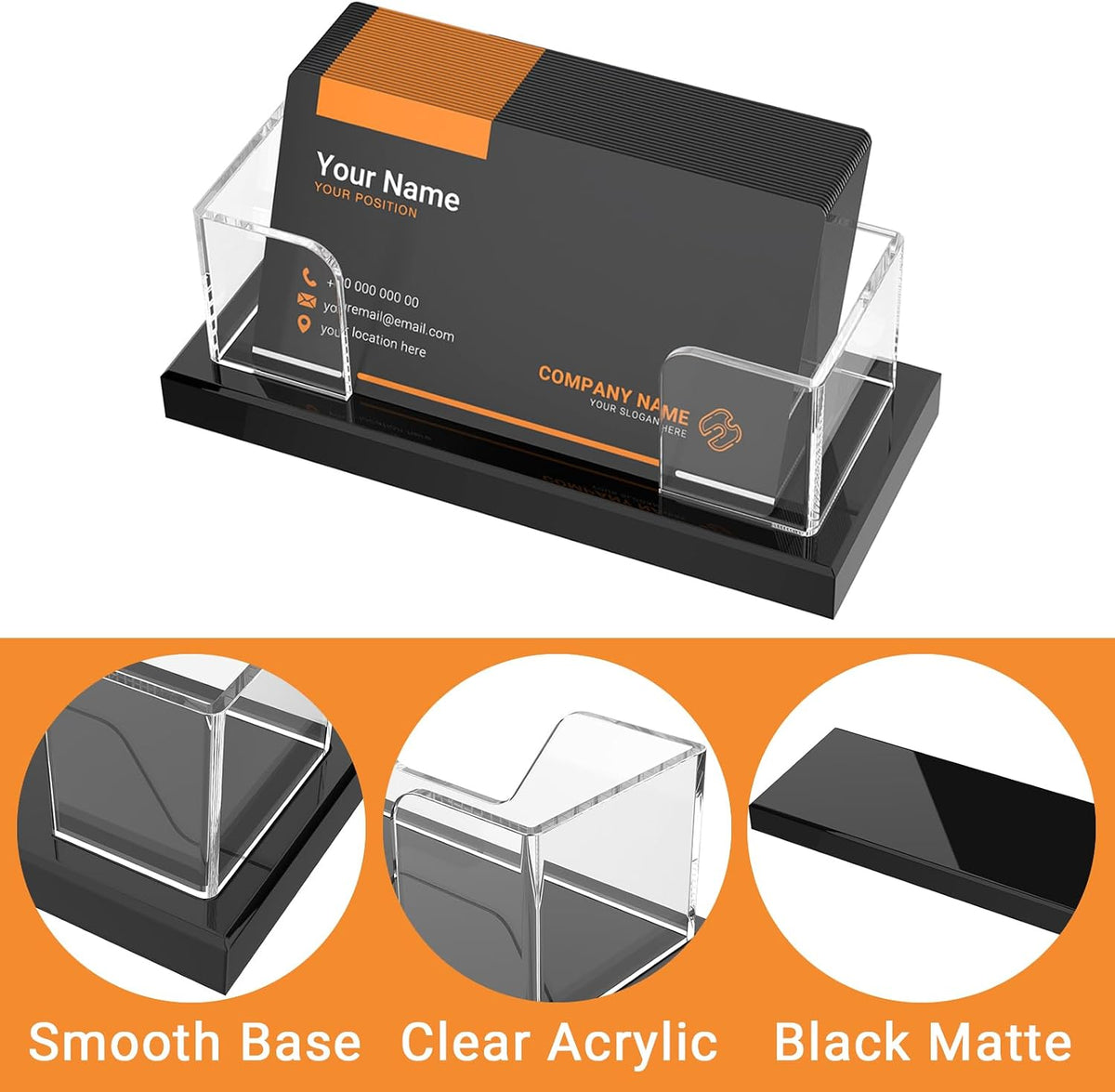 Acrylic Business Card Holder for Desk 2 Pack