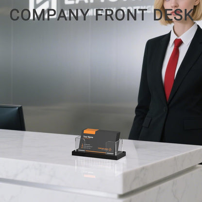 Acrylic Business Card Holder for Desk 2 Pack