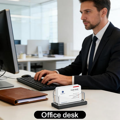 Acrylic Business Card Holder for Desk 2 Pack