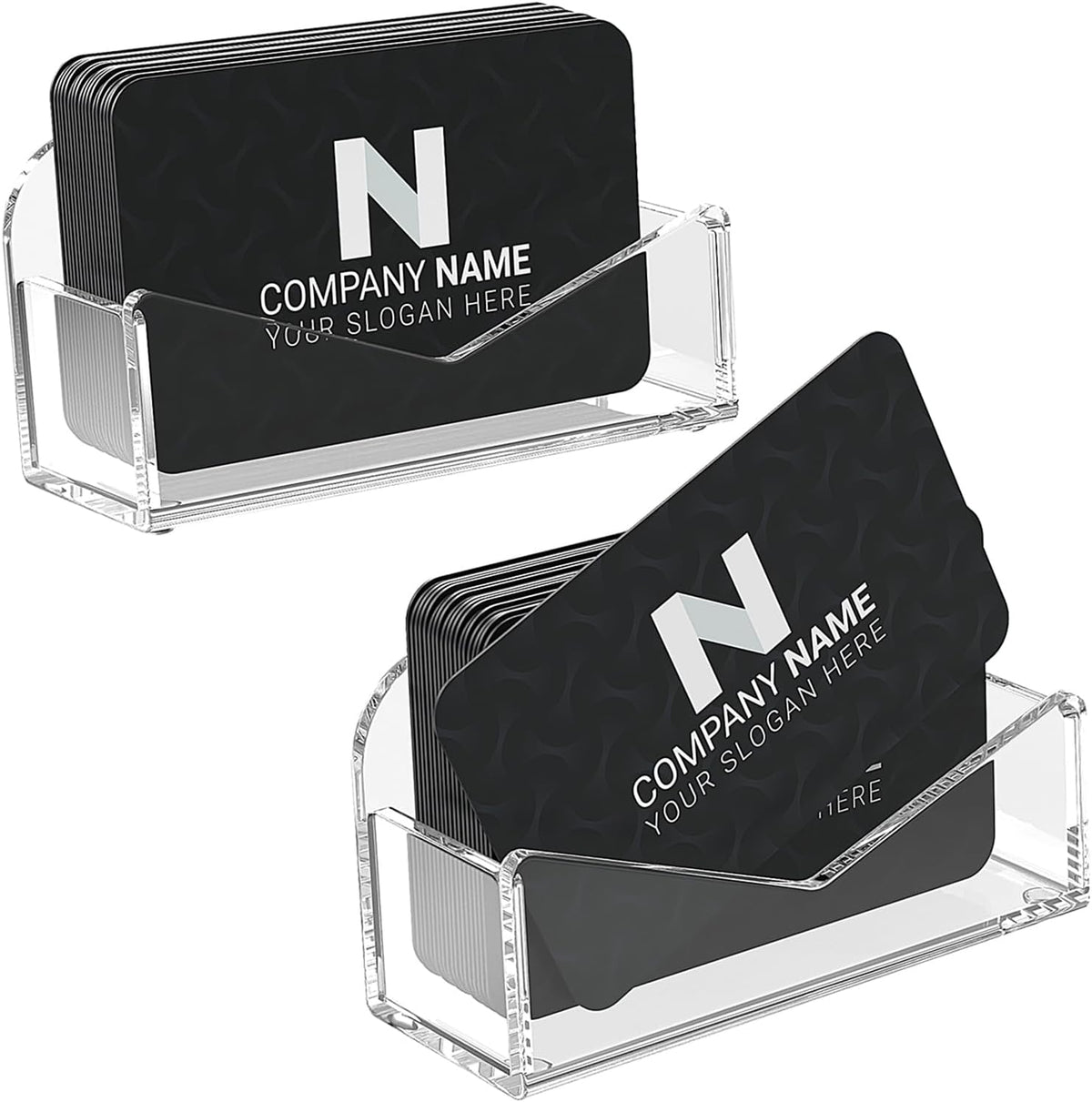 Acrylic Business Card Holder for Desk 2 Pack