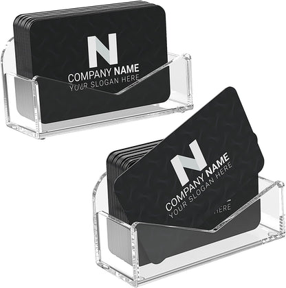 Acrylic Business Card Holder for Desk 2 Pack