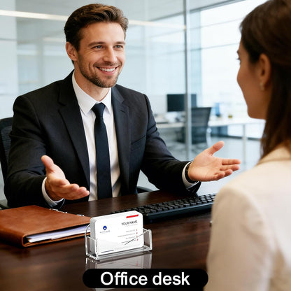 Acrylic Business Card Holder for Desk 2 Pack