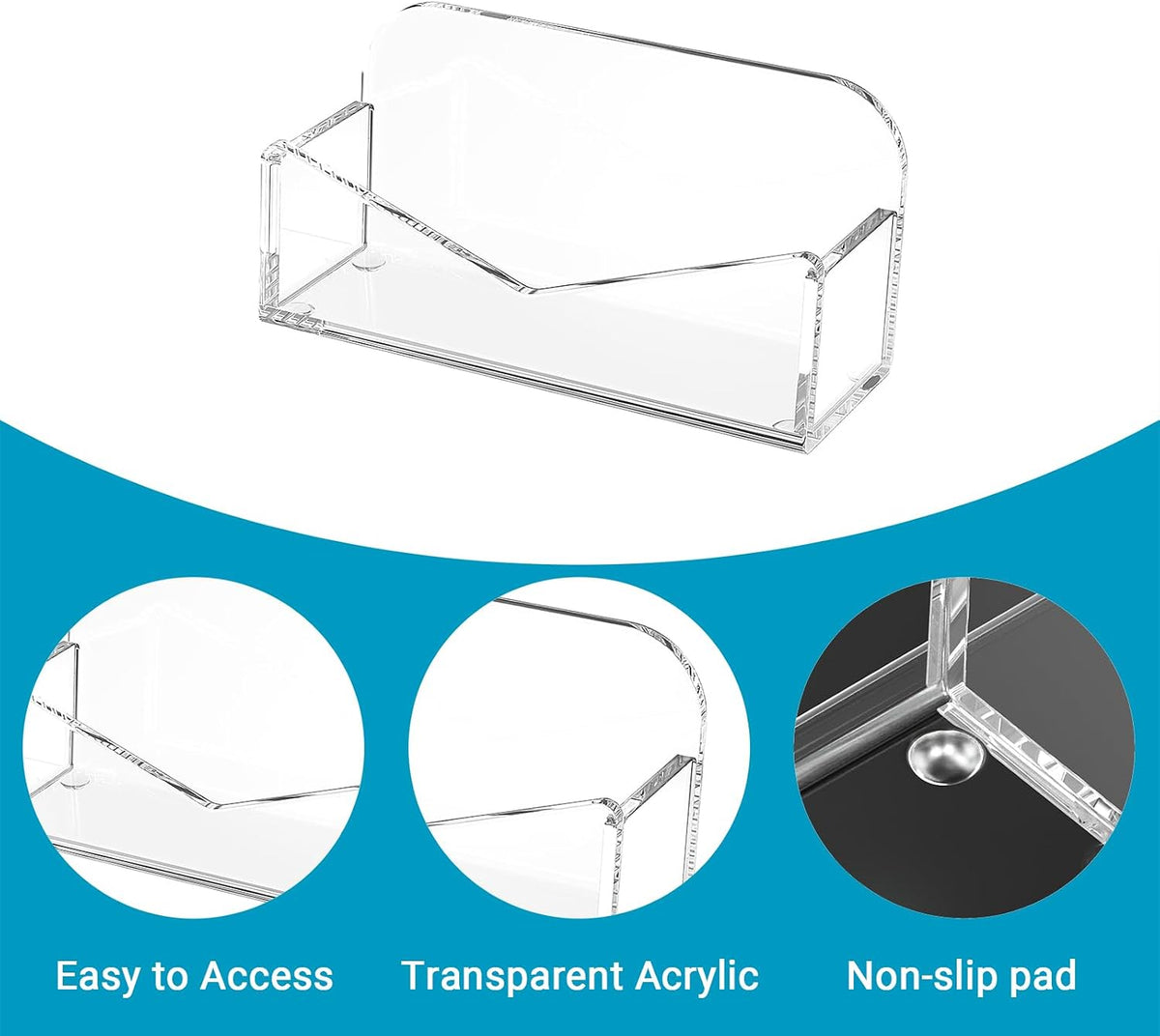 Acrylic Business Card Holder for Desk 2 Pack