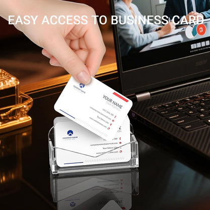 Acrylic Business Card Holder for Desk 2 Pack