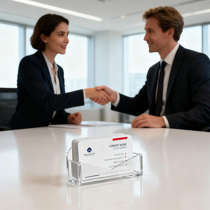 Acrylic Business Card Holder for Desk 2 Pack