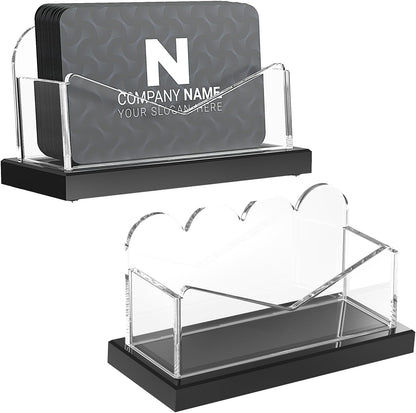 Acrylic Business Card Holder for Desk 2 Pack