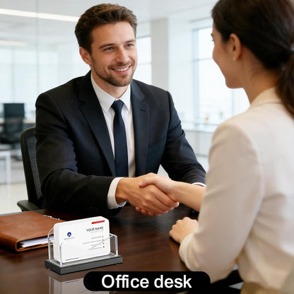 Acrylic Business Card Holder for Desk 2 Pack
