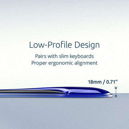 Slim Duo Gel Wrist Rest for Low Profile Keyboard, Wrist Pad for Keyboard, Ergonomic Wrist Pad for Computer, Non-Skid Computer Pad with Wrist Support, Blue K62441WW, 19" x 3.7"x 0.7”