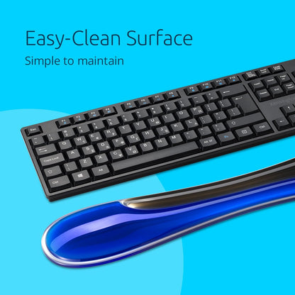 Slim Duo Gel Wrist Rest for Low Profile Keyboard, Wrist Pad for Keyboard, Ergonomic Wrist Pad for Computer, Non-Skid Computer Pad with Wrist Support, Blue K62441WW, 19" x 3.7"x 0.7”