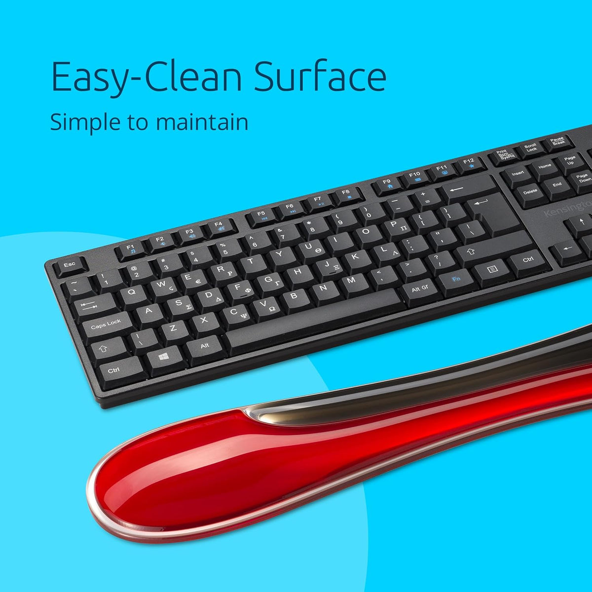 Slim Duo Gel Wrist Rest for Low Profile Keyboard, Wrist Pad for Keyboard, Ergonomic Wrist Pad for Computer, Non-Skid Computer Pad with Wrist Support, Blue K62441WW, 19" x 3.7"x 0.7”