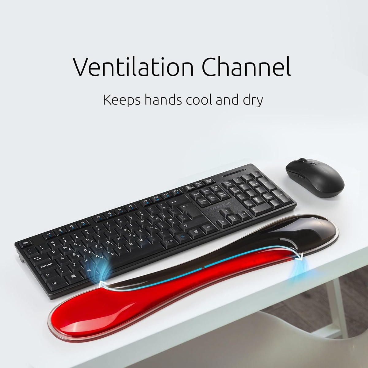 Slim Duo Gel Wrist Rest for Low Profile Keyboard, Wrist Pad for Keyboard, Ergonomic Wrist Pad for Computer, Non-Skid Computer Pad with Wrist Support, Blue K62441WW, 19" x 3.7"x 0.7”