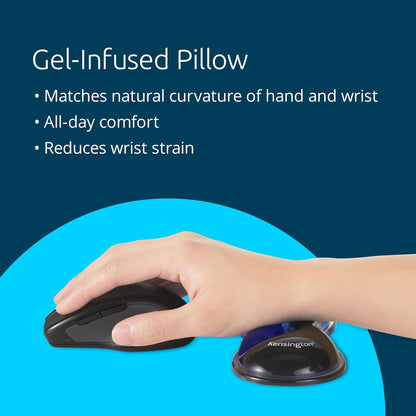 Slim Duo Gel Wrist Rest for Low Profile Keyboard, Wrist Pad for Keyboard, Ergonomic Wrist Pad for Computer, Non-Skid Computer Pad with Wrist Support, Blue K62441WW, 19" x 3.7"x 0.7”
