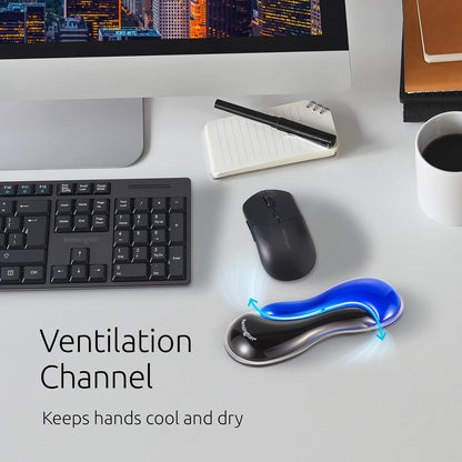 Slim Duo Gel Wrist Rest for Low Profile Keyboard, Wrist Pad for Keyboard, Ergonomic Wrist Pad for Computer, Non-Skid Computer Pad with Wrist Support, Blue K62441WW, 19" x 3.7"x 0.7”