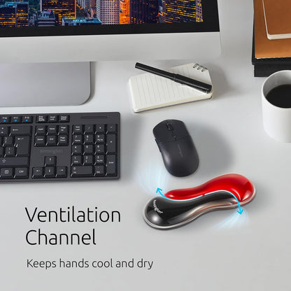 Slim Duo Gel Wrist Rest for Low Profile Keyboard, Wrist Pad for Keyboard, Ergonomic Wrist Pad for Computer, Non-Skid Computer Pad with Wrist Support, Blue K62441WW, 19" x 3.7"x 0.7”